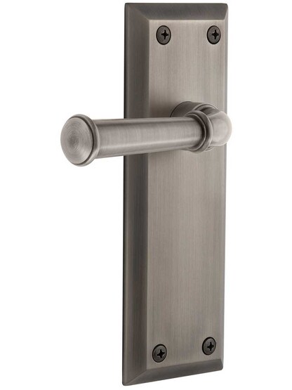 Grandeur Fifth-Avenue Door Set with Georgetown Levers in Antique Pewter.
